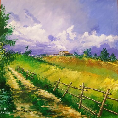Painting titled "Campagne Molisane" by Elio Picariello, Original Artwork, Acrylic