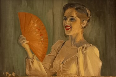 Pittura intitolato ""BALLERINA CON VENT…" da Artepignato, Opera d'arte originale, Olio