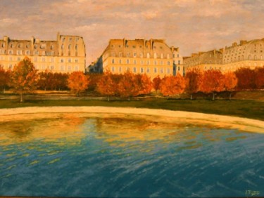 Painting titled "Jardin du Louvre" by Artepignato, Original Artwork