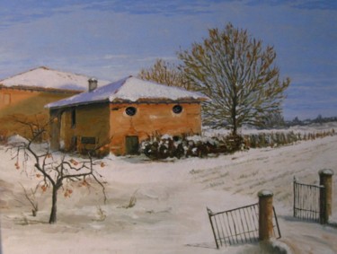 Pittura intitolato "Inverno in campagna" da Artepignato, Opera d'arte originale
