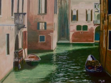 Pittura intitolato ""Mattino in laguna"" da Artepignato, Opera d'arte originale