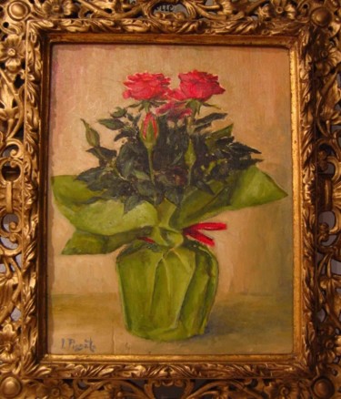Pittura intitolato ""Piccolo vaso con r…" da Artepignato, Opera d'arte originale