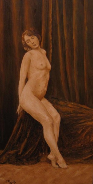 Painting titled ""Nudo d'epoca"" by Artepignato, Original Artwork, Oil