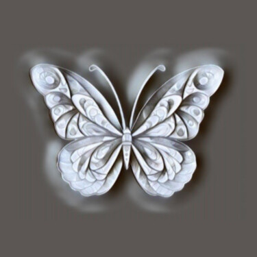 Arte digitale intitolato "Farfalla ai raggi x" da Antonio Romano, Opera d'arte originale, Pittura digitale