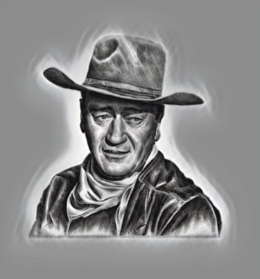 Arte digital titulada "John Wayne" por Antonio Romano, Obra de arte original, Pintura Digital