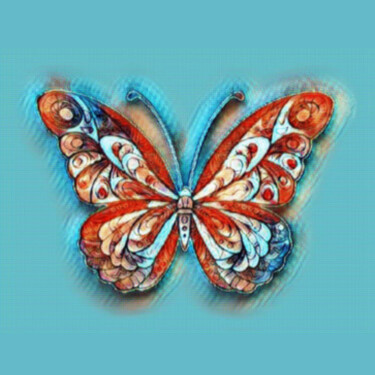 Arte digitale intitolato "Farfalla in primave…" da Antonio Romano, Opera d'arte originale, Pittura digitale