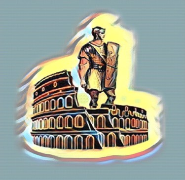 Digitale Kunst mit dem Titel "Colosseo Impero Rom…" von Antonio Romano, Original-Kunstwerk, Digitale Malerei