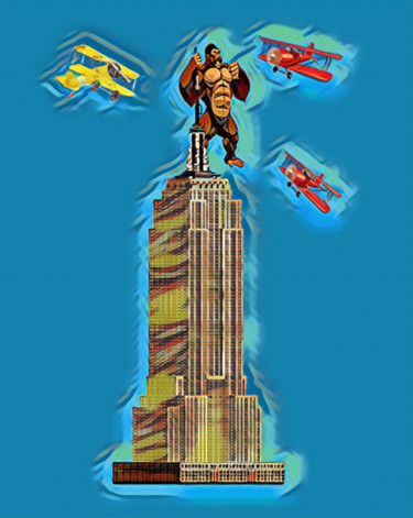 Digitale Kunst mit dem Titel "King Kong." von Antonio Romano, Original-Kunstwerk, Digitale Malerei