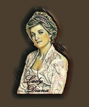 数字艺术 标题为“Lady Diana.” 由Antonio Romano, 原创艺术品, 数字油画