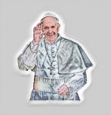 Digital Arts titled "Papa Francesco." by Antonio Romano, Original Artwork, Digital Painting