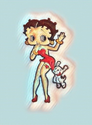 Digital Arts titled "Betty Boop." by Antonio Romano, Original Artwork, Digital Painting