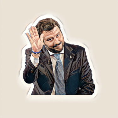 Digital Arts titled "Matteo Salvini." by Antonio Romano, Original Artwork, Digital Painting