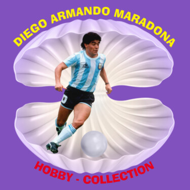 Digitale Kunst mit dem Titel "Armando Maradona." von Antonio Romano, Original-Kunstwerk, Digitale Malerei