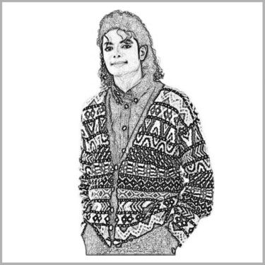 Рисунок под названием "Michael Jackson." - Antonio Romano, Подлинное произведение искусства, Карандаш