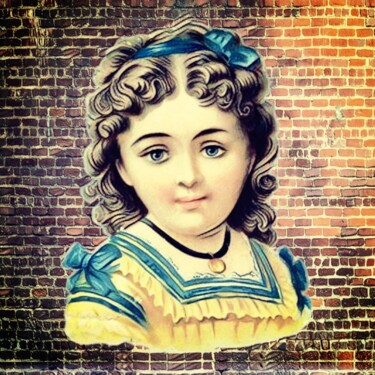 Arte digitale intitolato "Murale - Bambina Re…" da Antonio Romano, Opera d'arte originale, Pittura digitale