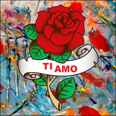 Digital Arts titled "La rosa dell'amore." by Antonio Romano, Original Artwork, Digital Painting