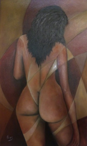 Картина под названием "Mulher de costas" - César Azevedo, Подлинное произведение искусства