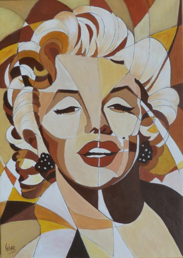 Schilderij getiteld "Marilyn Monroe" door César Azevedo, Origineel Kunstwerk, Acryl