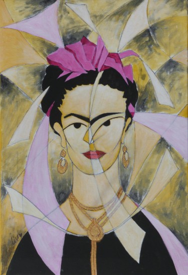 Peinture intitulée "Frida Kahalo" par César Azevedo, Œuvre d'art originale, Acrylique