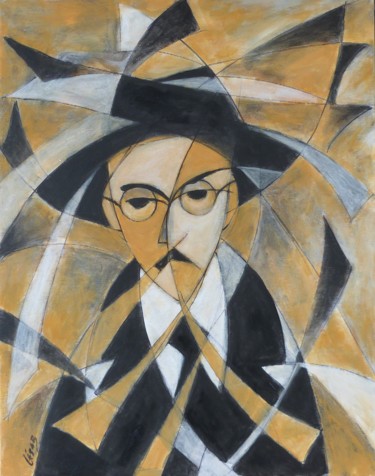 Peinture intitulée "Fernando Pessoa" par César Azevedo, Œuvre d'art originale, Acrylique