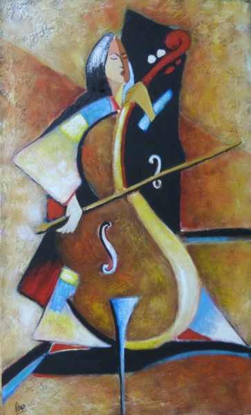 Painting titled "Baixo" by César Azevedo, Original Artwork, Acrylic