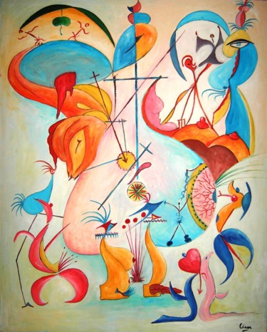 Malerei mit dem Titel "O começo" von César Azevedo, Original-Kunstwerk, Acryl