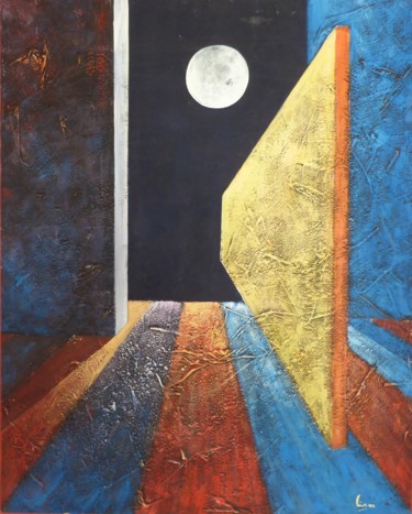 Schilderij getiteld "Lua" door César Azevedo, Origineel Kunstwerk