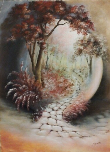 Painting titled "Paesaggio...Strada…" by Artesam, Original Artwork, Acrylic