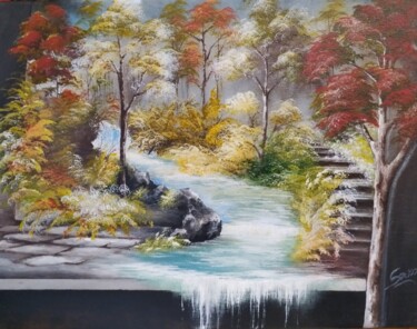 Картина под названием "Quadro relax" - Artesam, Подлинное произведение искусства, Акрил Установлен на Деревянная рама для но…