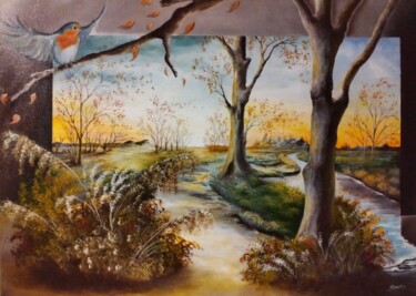 Pittura intitolato "Paesaggio .…" da Artesam, Opera d'arte originale, Acrilico