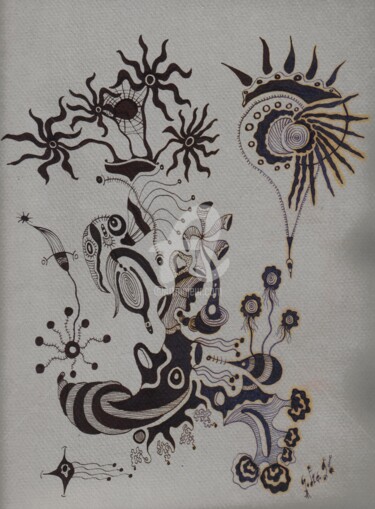 Pintura titulada "esperanza-bajo-un-s…" por Godié, Obra de arte original, Tinta