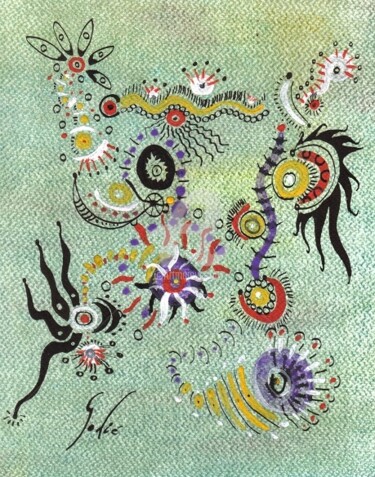 Peinture intitulée "el-sonido-de-las-ca…" par Godié, Œuvre d'art originale, Autre