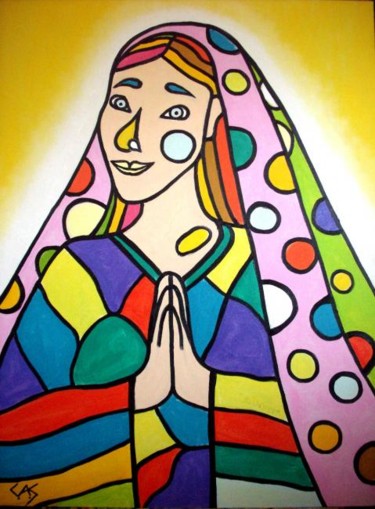 Pintura intitulada "MARIA" por Cas, Obras de arte originais