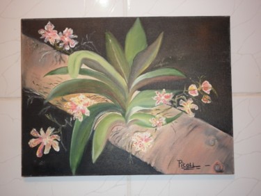 Painting titled "Planta da orquideas" by Cida Picoli, Original Artwork