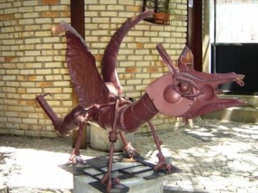 Sculpture intitulée "Dragão" par Bacellar, Œuvre d'art originale