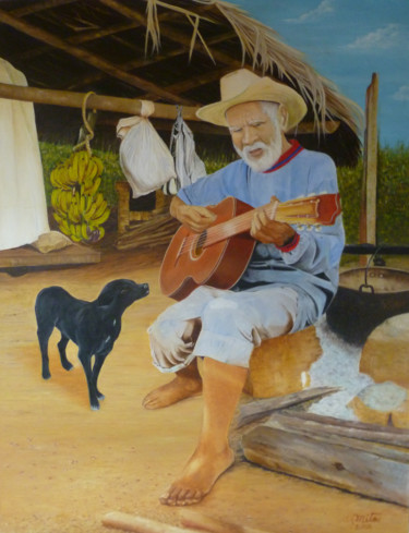Painting titled "Colombian Peasant" by Mito, Original Artwork, Oil
