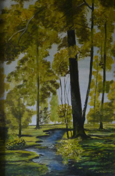 Painting titled "Woods" by Mito, Original Artwork, Oil