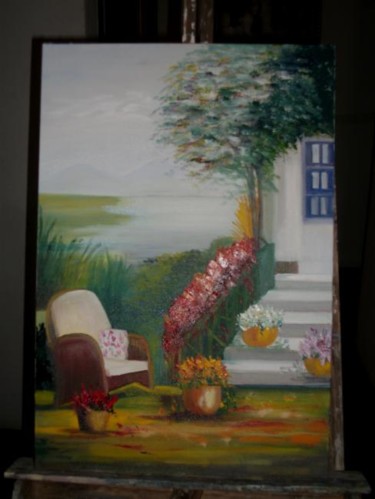 Pintura intitulada "Casa de campo" por Roseli Avila Peres, Obras de arte originais, Óleo