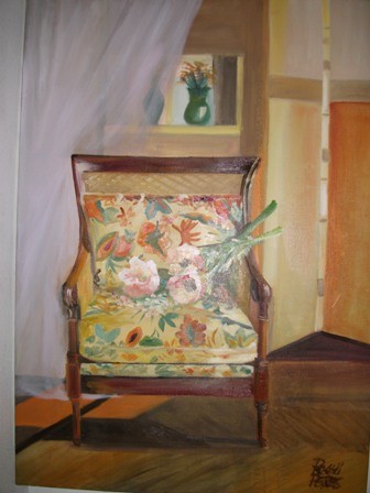 Pintura intitulada "A poltrona" por Roseli Avila Peres, Obras de arte originais, Óleo