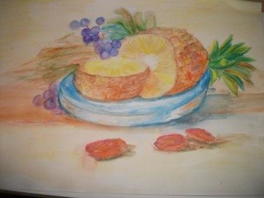 Pintura intitulada "Bandeja de frutas" por Roseli Avila Peres, Obras de arte originais