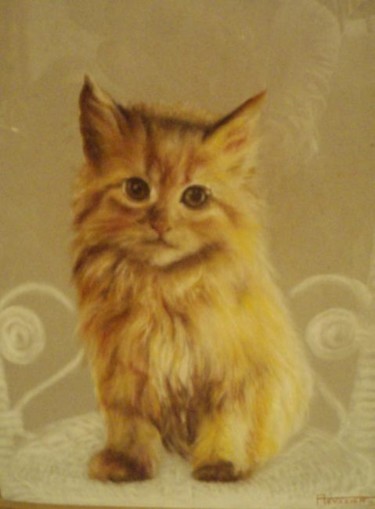Painting titled "Chat" by André Teyssier, Original Artwork