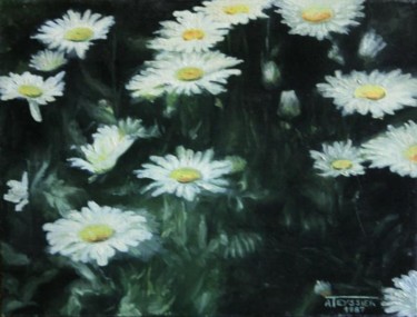 Painting titled "Fleurs" by André Teyssier, Original Artwork