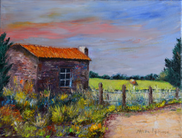 la-maisonette dans ile de ré Peinture intitulée "la-maisonette dans…" par Marc Lejeune, Œuvre d'art originale, Huile