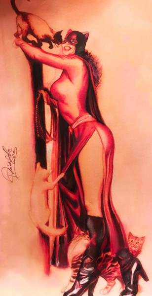 绘画 标题为“Catwoman and her ca…” 由Arteviva, 原创艺术品