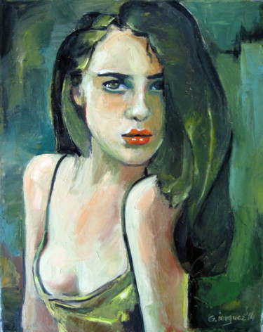 Painting titled "Adolescence -  Phot…" by Gheorghe Iergucz, Original Artwork, Oil