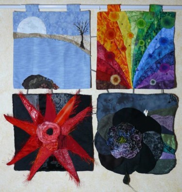 Textile Art titled "Emotions" by Laure Vergne, Original Artwork, Fabric