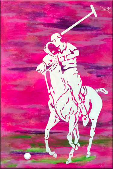 Painting titled "Polo Cuneo..." by Jorge Cúneo Topich (Arte y Manchas), Original Artwork, Acrylic