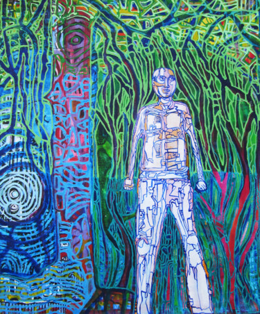 Pintura titulada "Cazador de Sueños" por Ezequiel Mendez, Obra de arte original, Acrílico