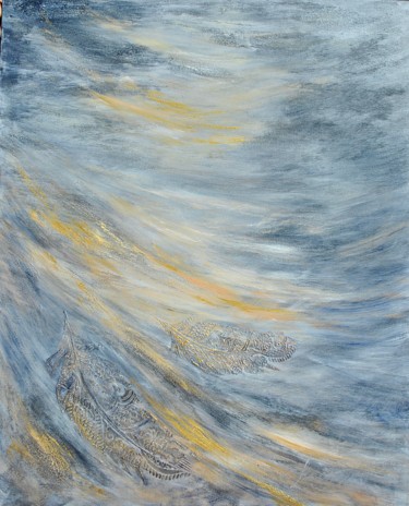Pintura titulada "Blue wind" por Artfarm, Obra de arte original, Acrílico Montado en Panel de madera