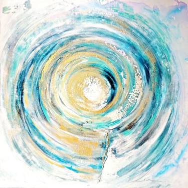 Pintura titulada "Blue wave" por Artfarm, Obra de arte original, Acrílico Montado en Panel de madera